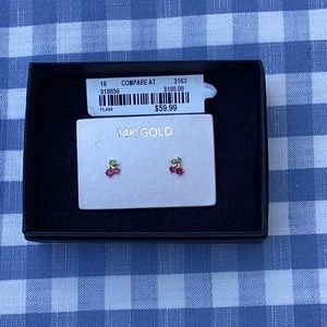 14k Crystal Cherry Earrings